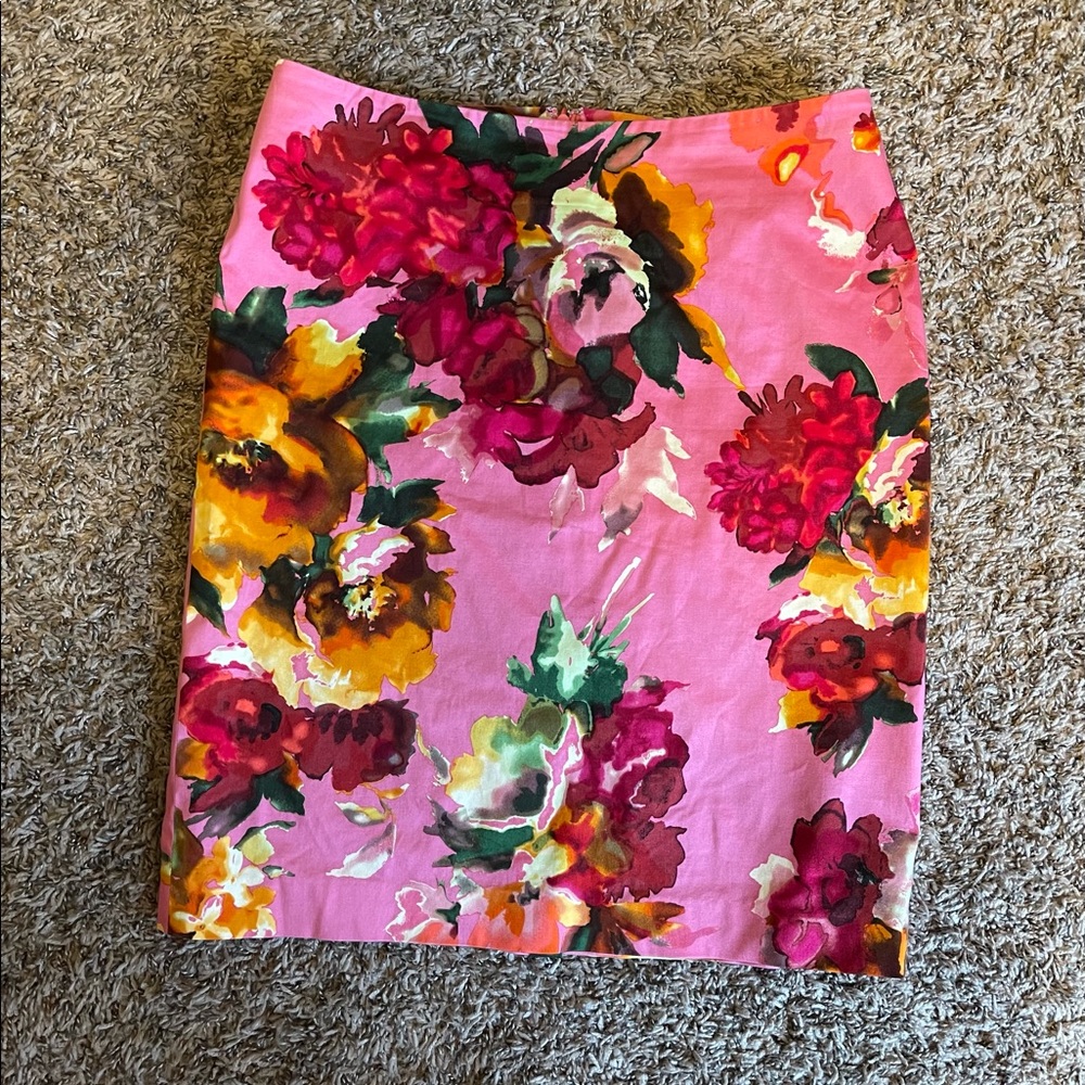 Talbots Floral Pencil Skirt